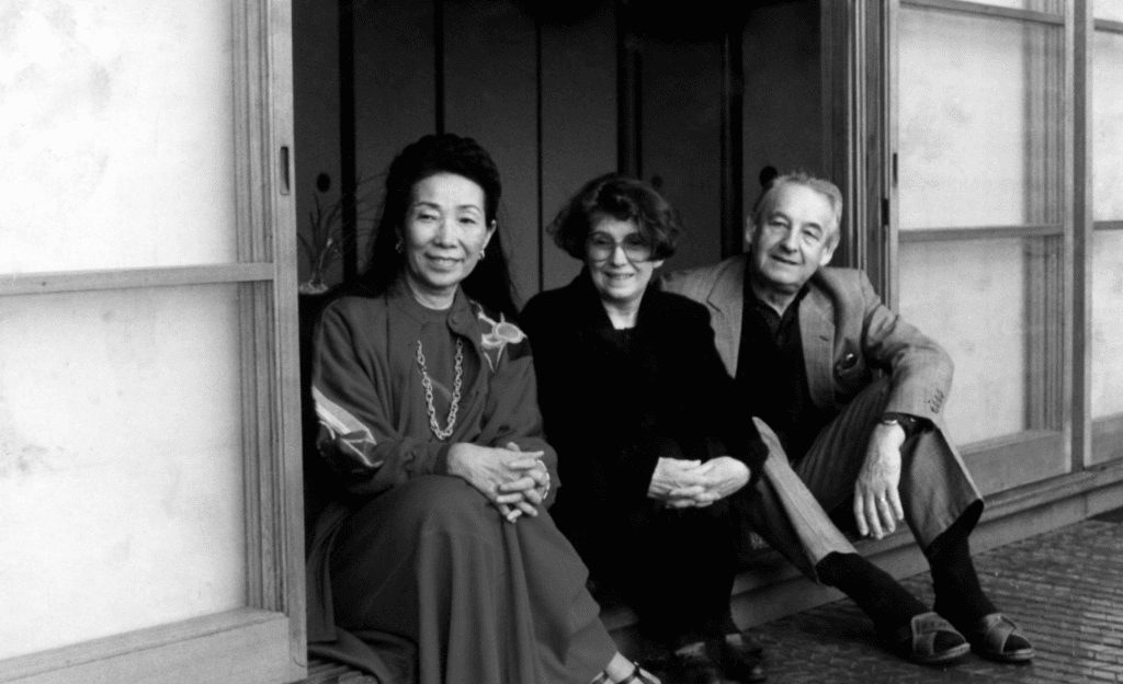 Andrzej Wajda z żoną i Etsuko Takano, Atami (Japonia) 1989