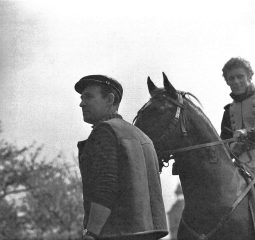 Andrzej Wajda i Daniel Olbrychski podczas realizacji filmu 