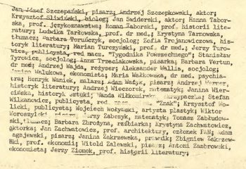 Apel 64 intelektualistów do władz PRL o podjęcie rozmów ze strajkującymi w sierpniu 1980 roku.